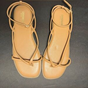 Brand New Cushionaire Nude ankle strap Sandals